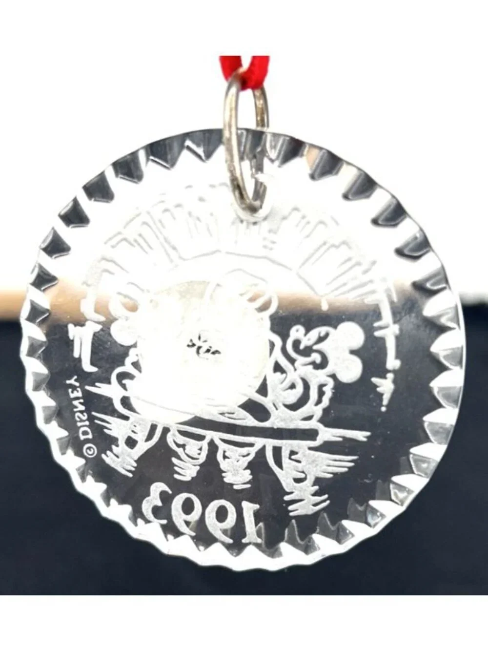 Waterford Crystal 1993 Disney Mickey and Minnie with Santa Ornament 2